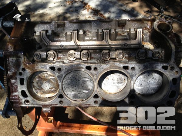This is the short block after all parts and heads were removed.