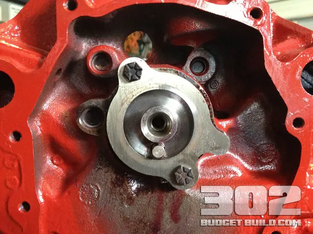 Installation of the new Ford E303 camshaft is complete