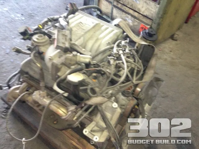 This is a shot of the donor motor before I took it home. It came complete with all fuel injection parts.
