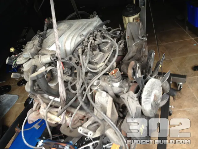 This is a shot of the donor motor before I took it home. It came complete with all fuel injection parts.